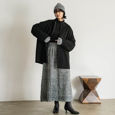 ラメシャギーニットフレアスカート≪手洗い可能≫