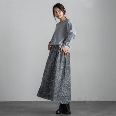 ラメシャギーニットフレアスカート≪手洗い可能≫