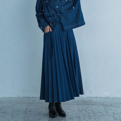 ＜MAYSON GREY（Women）＞デニムプリーツスカート