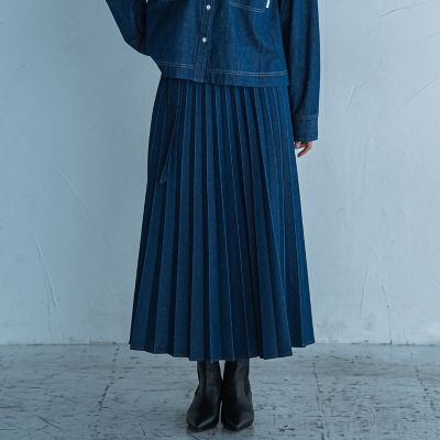 関税込＊MISBHV＊コットン モノグラム デニム プリーツ スカート ロゴ刺繍デニムプリーツスカート – BUNNY APARTMENT