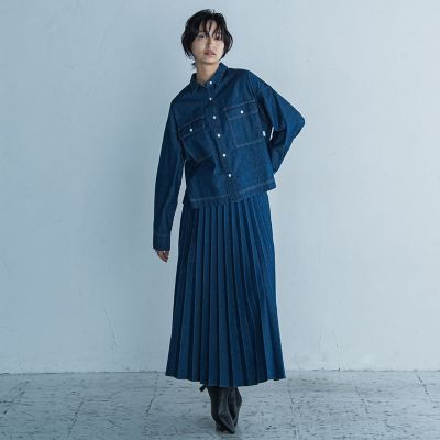 デニムプリーツスカート | MAYSON GREY（Women）/メイソングレイ