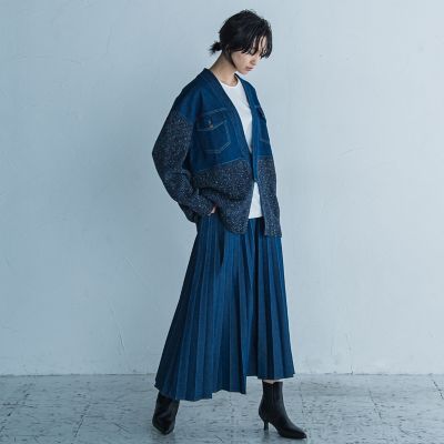 PEARLY GATES デニム風プリーツスカート サイズ2 PEARLY GATES デニム風プリーツスカート サイズ2