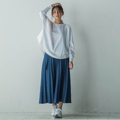関税込＊MISBHV＊コットン モノグラム デニム プリーツ スカート ロゴ刺繍デニムプリーツスカート – BUNNY APARTMENT