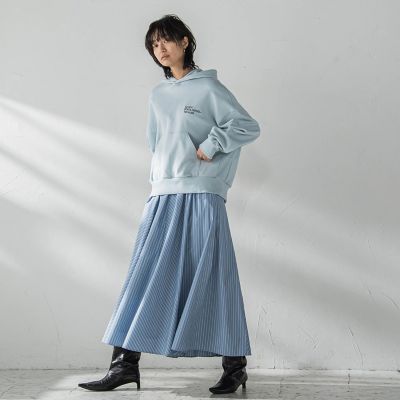 カラーストライプパネルフレアスカート≪洗濯機で洗える