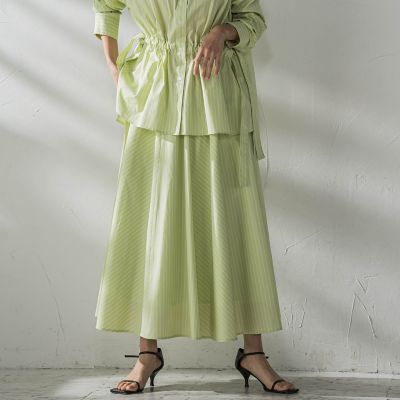 ＜MAYSON GREY（Women）＞カラーストライプパネルフレアスカート≪洗濯機で洗える≫