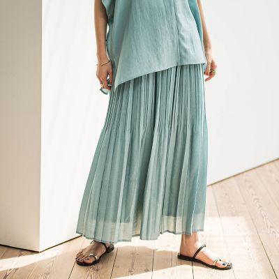 ラフィーネクロスランダム消しプリーツスカート≪手洗い可能　／　セットアップ対応≫