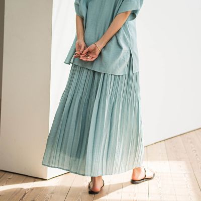 ラフィーネクロスランダム消しプリーツスカート≪手洗い可能　／　セットアップ対応≫
