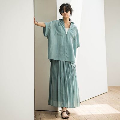 ラフィーネクロスランダム消しプリーツスカート≪手洗い可能　／　セットアップ対応≫