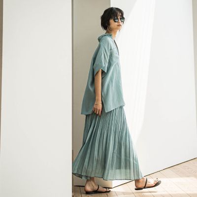 ラフィーネクロスランダム消しプリーツスカート≪手洗い可能　／　セットアップ対応≫