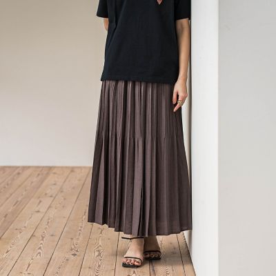 ラフィーネクロスランダム消しプリーツスカート≪手洗い可能　／　セットアップ対応≫