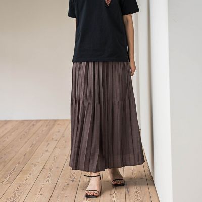 ラフィーネクロスランダム消しプリーツスカート≪手洗い可能　／　セットアップ対応≫