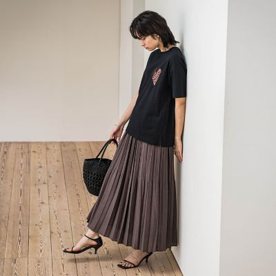 ラフィーネクロスランダム消しプリーツスカート≪手洗い可能　／　セットアップ対応≫