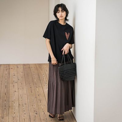 ラフィーネクロスランダム消しプリーツスカート≪手洗い可能　／　セットアップ対応≫