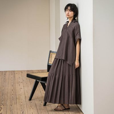 ラフィーネクロスランダム消しプリーツスカート≪手洗い可能　／　セットアップ対応≫