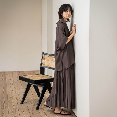 ラフィーネクロスランダム消しプリーツスカート≪手洗い可能　／　セットアップ対応≫