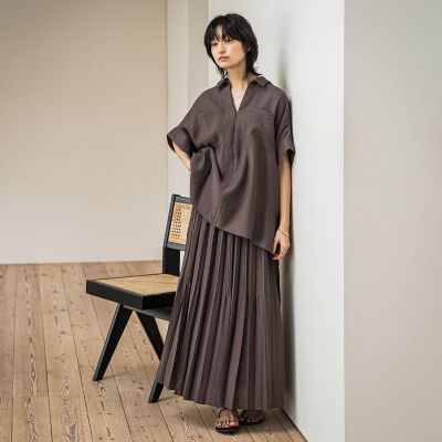 ラフィーネクロスランダム消しプリーツスカート≪手洗い可能　／　セットアップ対応≫