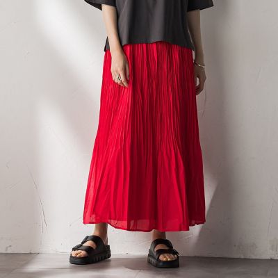 シアーランダムプリーツスカート≪洗濯機で洗える≫