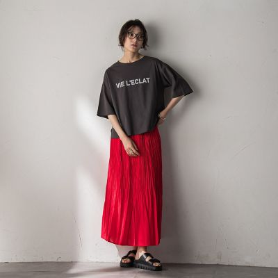 シアーランダムプリーツスカート≪洗濯機で洗える≫