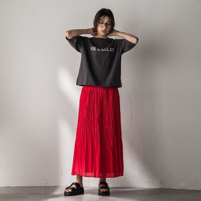 シアーランダムプリーツスカート≪洗濯機で洗える≫