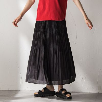 シアーランダムプリーツスカート≪洗濯機で洗える≫