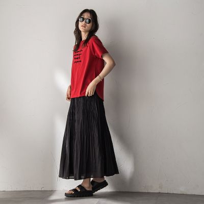 シアーランダムプリーツスカート≪洗濯機で洗える≫