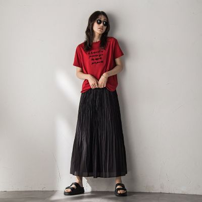 シアーランダムプリーツスカート≪洗濯機で洗える≫