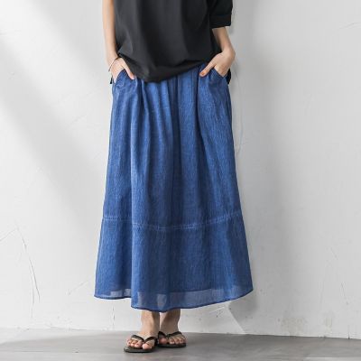 スカート May バックサテンジョーゼット アシンメトリーフレアスカート