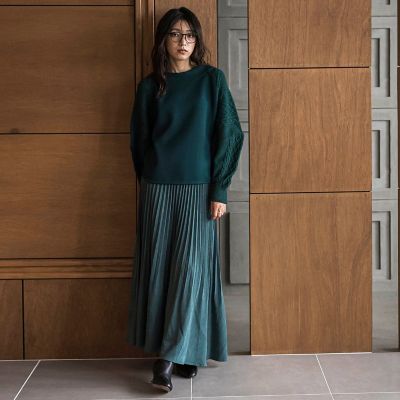 Malbon マルボン 毛呢プリーツスカート 秋冬ウェア 美シルエット☘️ スウェードライク消しプリーツスカート≪手洗い可能≫ | MAYSON GREY