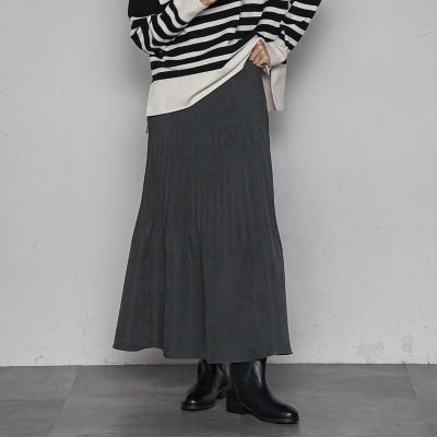 MAYSON GREY（Women）/メイソングレイ スウェードライク消しプリーツスカート&#8810;手洗い可能&#8811; 20チャコールグレー ロングスカート【三越伊勢丹/公式】