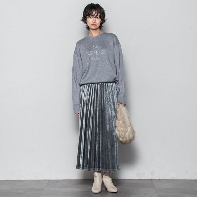 WEB限定】ストレッチベロアプリーツスカート≪手洗い可能
