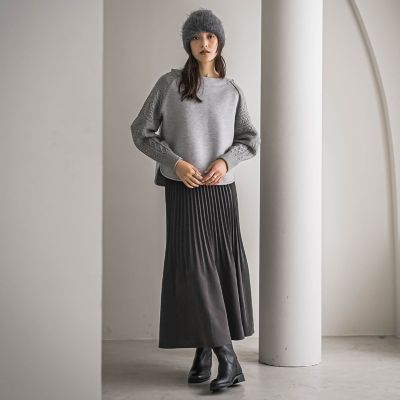 スウェードライク消しプリーツスカート≪セットアップ対応≫ | MAYSON