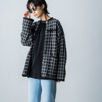 WEB限定カラーあり】ツイーディニットカーディガン≪手洗い