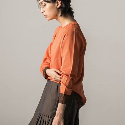 ＜MAYSON GREY（Women）＞ラメ配色ニットプルオーバー≪手洗い可能≫