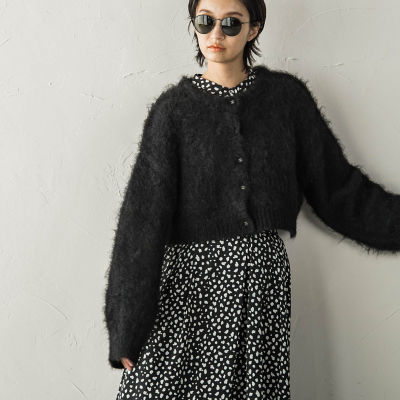 ＜MAYSON GREY（Women）＞フェザークロップドニットカーディガン≪手洗い可能≫