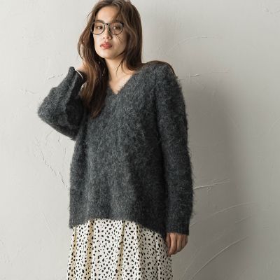 MAYSON GREY（Women）/メイソングレイ フェザーニットVネックニットプルオーバー≪手洗い可能≫