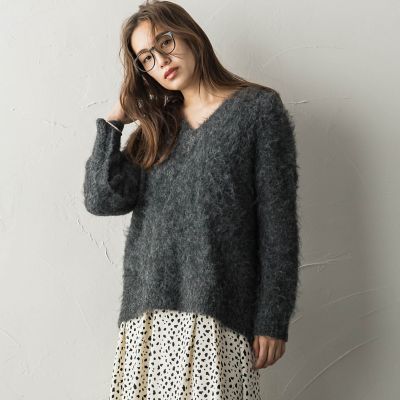 フェザーニットＶネックニットプルオーバー≪手洗い可能≫