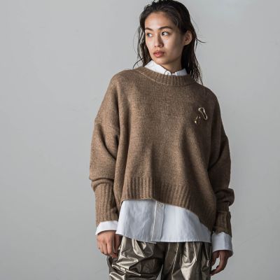 MAYSON GREY / メイソングレイ ヤクライクワイドクルーネックニットプルオーバー≪手洗い可能≫ ヤクライクワイドクルーネックニットプルオーバー≪手洗い可能