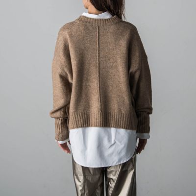 ヤクライクワイドクルーネックニットプルオーバー≪手洗い可能