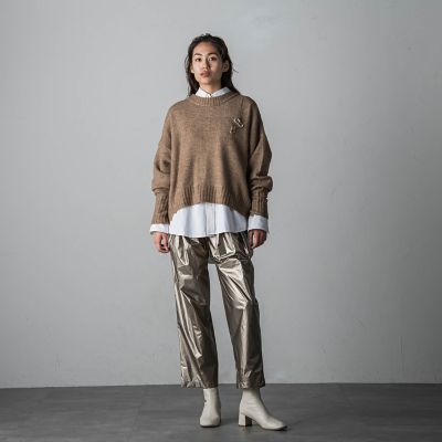 ヤクライクワイドクルーネックニットプルオーバー≪手洗い可能