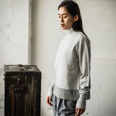 ラメヘムセンターラインボートネックプルオーバー≪手洗い可能≫