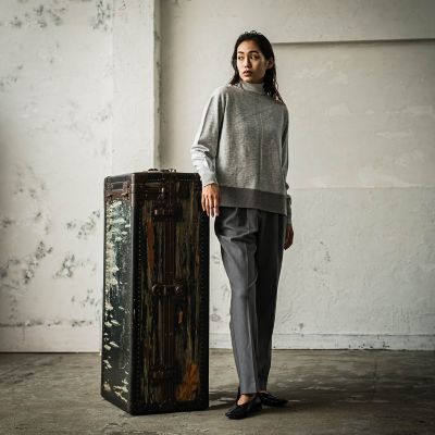 ラメヘムセンターラインボートネックプルオーバー≪手洗い可能≫