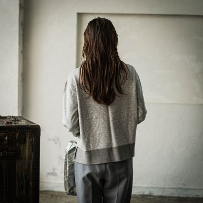 ラメヘムセンターラインボートネックプルオーバー≪手洗い可能≫
