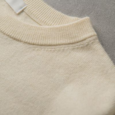 ワッペン付スウェットライクニットプルオーバー≪手洗い可能≫