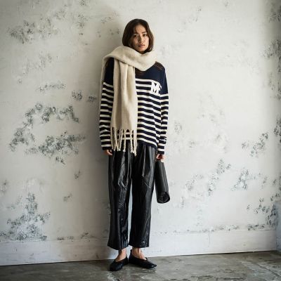 ワッペン付スウェットライクニットプルオーバー≪手洗い可能≫