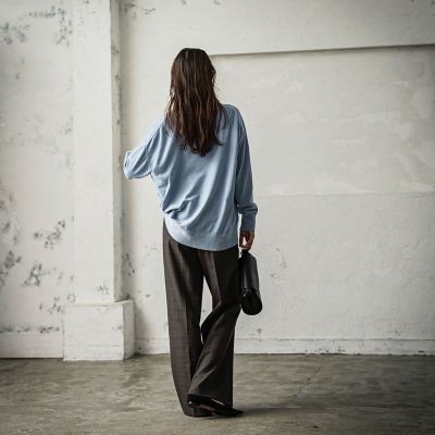 ベロアモールＶネックニットプルオーバー≪手洗い可能≫
