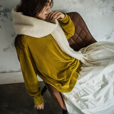 MAYSON GREY（Women）/メイソングレイ ベロアモールVネックニットプルオーバー≪手洗い可能≫