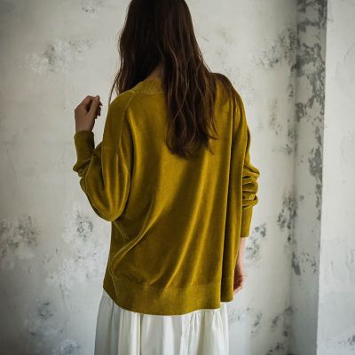 ベロアモールＶネックニットプルオーバー≪手洗い可能≫