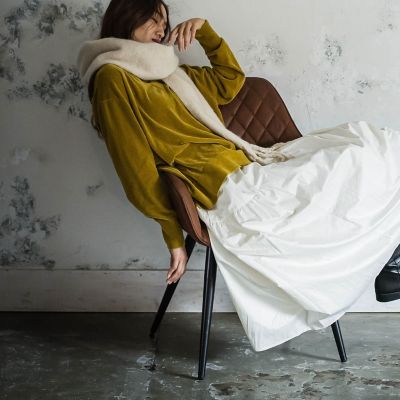 ベロアモールＶネックニットプルオーバー≪手洗い可能≫