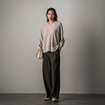 ベロアモールＶネックニットプルオーバー≪手洗い可能≫