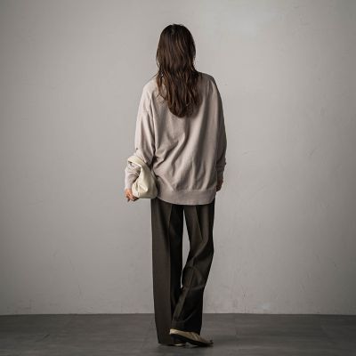 ベロアモールＶネックニットプルオーバー≪手洗い可能≫